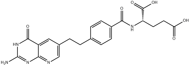 L-Glutamic acid, N-(4-(2-(2-amino-1,4-dihydro-4-oxopyrido(2,3-d)pyrimi din-6-yl)ethyl)bezoyl)- Struktur