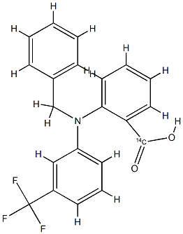 Benzoic-carboxy-14C  acid,  2-[(phenylmethyl)[3-(trifluoromethyl)phenyl]amino]-  (9CI) Struktur