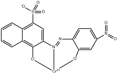 [4-hydroxy-3-[(2-hydroxy-4-nitrophenyl)azo]naphthalene-1-sulphonato(3-)]chromium Struktur