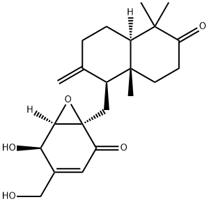 [1R,6R,(+)]-1α-[[(1S,4aR)-Decahydro-5,5,8aβ-trimethyl-2-methylene-6-oxonaphthalene-1β-yl]methyl]-5β-hydroxy-4-(hydroxymethyl)-7-oxabicyclo[4.1.0]hepta-3-ene-2-one Struktur