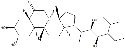 (22R,23R,24E)-2α,3α,22,23-Tetrahydroxy-24-ethylidene-5α-cholestan-6-one Struktur