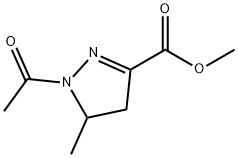 -delta-2-3-Pyrasolinecarboxylic  acid,  1-acetyl-5-methyl-,  methyl  ester  (3CI) Struktur