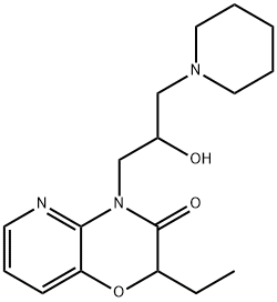 8-ethyl-10-[2-hydroxy-3-(1-piperidyl)propyl]-7-oxa-2,10-diazabicyclo[4 .4.0]deca-2,4,11-trien-9-one Struktur