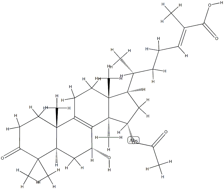 (24E)-15α-Acetyloxy-7α-hydroxy-3-oxo-5α-lanosta-8,24-dien-26-oic acid Struktur