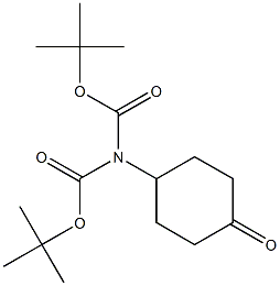 4-(N,N-bis(tert-butoxycarbonyl)amino)cyclohexanone Struktur