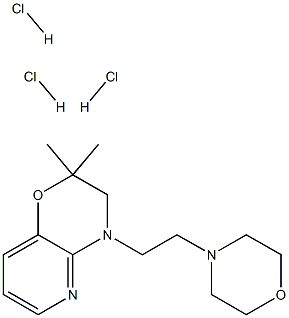 8,8-dimethyl-10-(2-morpholin-4-ylethyl)-7-oxa-2,10-diazabicyclo[4.4.0] deca-2,4,11-triene trihydrochloride Struktur