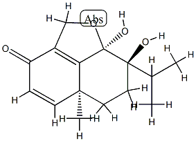 (5aS)-2,5a,6,7,8,8a-Hexahydro-8α,8aβ-dihydroxy-5aβ-methyl-8-(1-methylethyl)-3H-naphtho[1,8-bc]furan-3-one Struktur