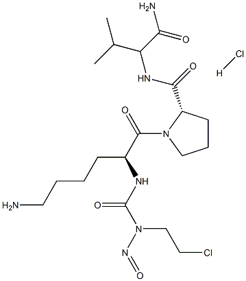 N(sup 2)-(((2-Chloroethyl)nitrosoamino)carbonyl)-L-lysyl-L-prolyl-L-va linamide hydrochloride Struktur