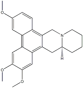 [14aS,(+)]-11,12,13,14,14aα,15-Hexahydro-2,3,6-trimethoxy-9H-phenanthro[9,10-b]quinolizine Struktur