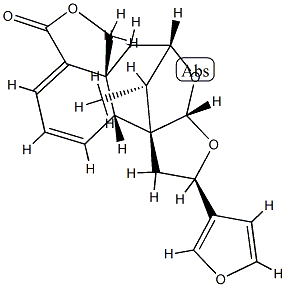 (2R,9aS,13S)-2α-(3-Furanyl)-2,3,10,11-tetrahydro-13-methyl-12aαH-3aα,11α-methanodifuro[3,2-a:3',4'-f][3]benzoxepin-7(3bαH)-one Struktur