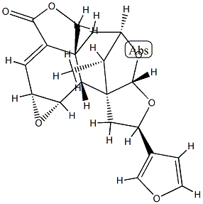 (2R,6aS,12S)-2α-(3-Furanyl)-1,2,5,6,11aα,11bα-hexahydro-12-methyl-3aαH-5β,11cβ-methanodifuro[3,2-a:3',4'-f]oxireno[i][3]benzooxepin-9(10aαH)-one Struktur