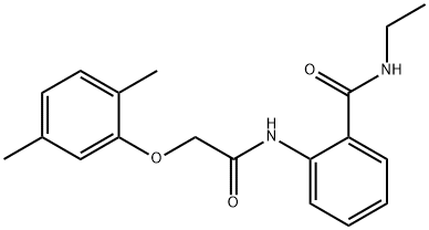 2-{[2-(2,5-dimethylphenoxy)acetyl]amino}-N-ethylbenzamide Struktur