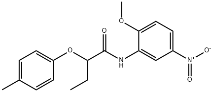 N-(2-methoxy-5-nitrophenyl)-2-(4-methylphenoxy)butanamide Struktur