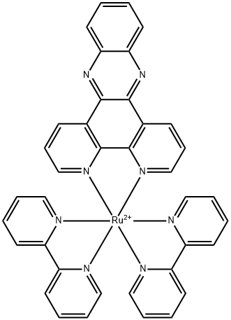 bis(2,2'-bipyridyl)(dipyrido(3,2-alpha-2',3'-c)phenazine)ruthenium (II) Struktur