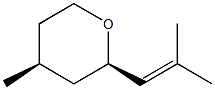 (+)-cis-roseoxide,cis-tetrahydro-4-methyl-2-(2-methyl-1-propenyl)-2H-pyran,(+)-cisroseoxide Struktur