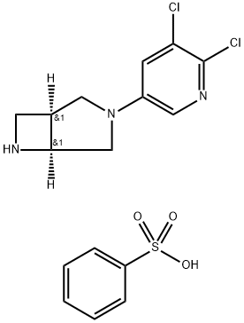 3,6-Diazabicyclo[3.2.0]heptane, 3-(5,6-dichloro-3-pyridinyl)-, (1S,5S)-, Monobenzenesulfonate Struktur