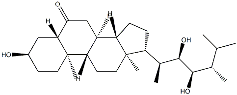 (22R,23R,24S)-3α,22,23-Trihydroxy-5α-ergostan-6-one Struktur