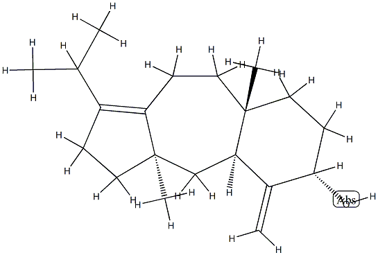 (3aR,4aβ)-2,3,3a,4,4a,5,6,7,8,8a,9,10-Dodecahydro-3aβ,8aα-dimethyl-5-methylene-1-isopropylbenz[f]azulen-6β-ol Struktur