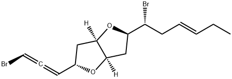 (2R,3aα,6aα)-2β-[(1R,3E)-1-Bromo-3-hexenyl]-5α-[(R)-3-bromo-1,2-propadienyl]hexahydrofuro[3,2-b]furan Struktur