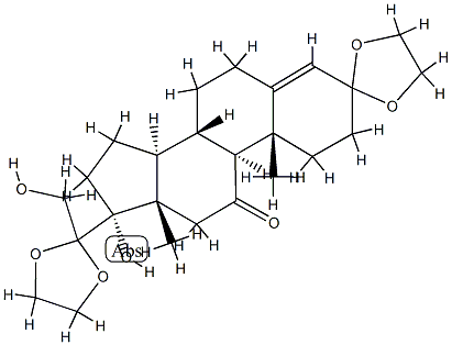 17,21-Dihydroxy-pregn-4-ene-3,11,20-trione 3,20-Diethylene Ketal Struktur