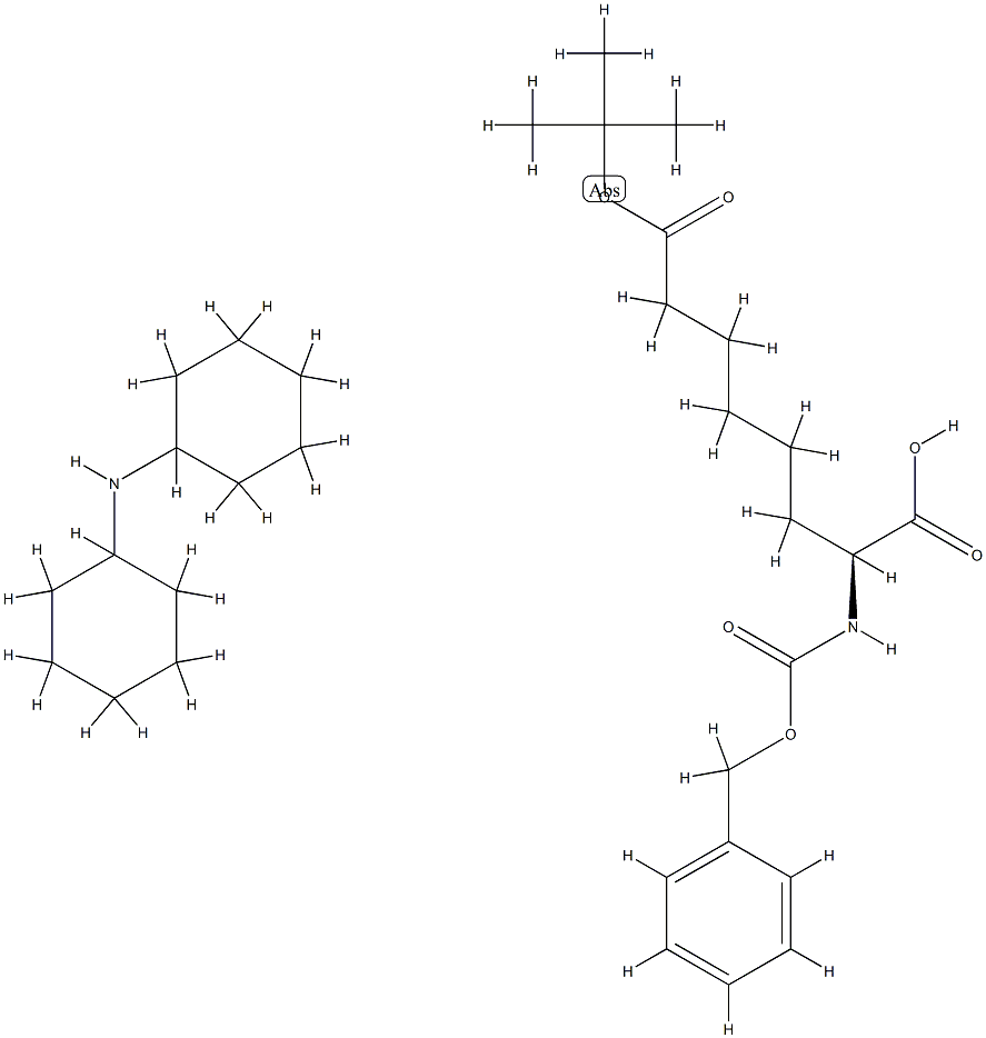 N-cyclohexylcyclohexanamine:(2S)-8-[(2-methylpropan-2-yl)oxy]-8-oxo-2-(phenylmethoxycarbonylamino)octanoic acid Struktur