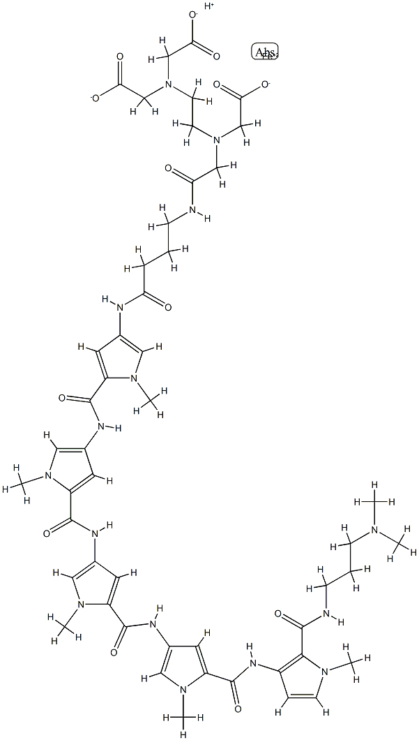 penta-N-methylpyrrolecarboxamide-EDTA-Fe(II) Struktur