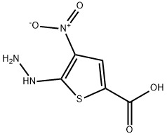 2-Thiophenecarboxylicacid,5-hydrazino-4-nitro-(7CI) Struktur