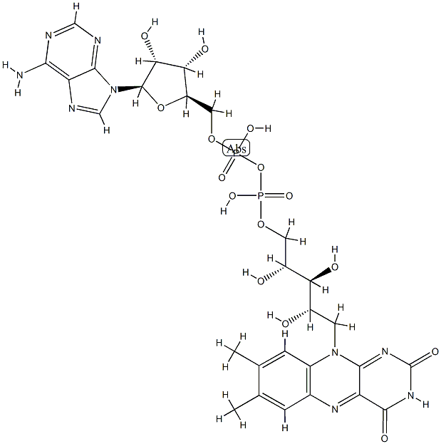 Adenosine 5'-(trihydrogen pyrophosphate), 5'-5'-ester with riboflavine Struktur