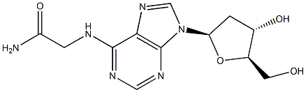 N-(9 beta-D-2'-deoxyribofuranosylpurin-6-yl)glycinamide Struktur