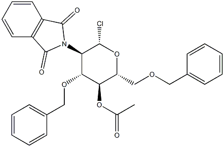 4-O-acetyl-3,6-di-O-benzyl-2-deoxy-2-phthalimido-alpha,beta-glucopyranosyl chloride Struktur