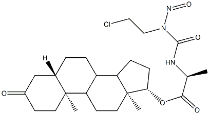 2-chloroethylnitrosocarbamoylalanine 17-dihydrotestosterone ester Struktur