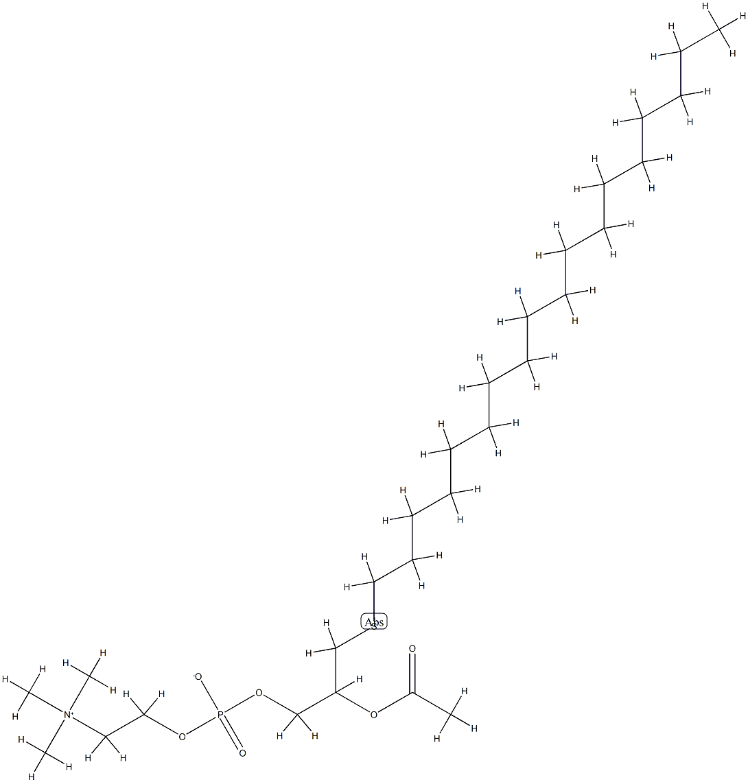 2-Acetyl-S-octadecyl-1-thioglycero-3-phosphocholine Struktur