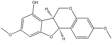 [6aS,(+)]-6aβ,11aβ-Dihydro-3,9-dimethoxy-6H-benzofuro[3,2-c][1]benzopyran-7-ol Struktur