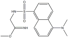 2-(5'-dimethylaminonaphthalene-1'-sulfonamido)methylimidic acid methyl ester Struktur