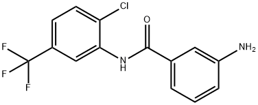 3-amino-N-[2-chloro-5-(trifluoromethyl)phenyl]benzamide Struktur