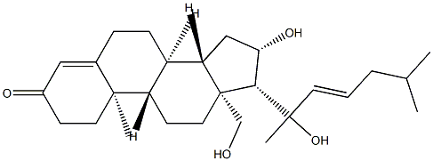 (20ξ,22E)-16β,18,20-Trihydroxy-4,22-cholestadien-3-one Struktur