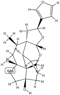 (2S,9aS,13R)-2α-(3-Furanyl)-2,3,3bα,4,5,6-hexahydro-13-methyl-11aαH-3aα,9-ethanodifuro[2,3-c:3',4'-i][2]benzopyran-6aβ,9β(7H)-diol Struktur