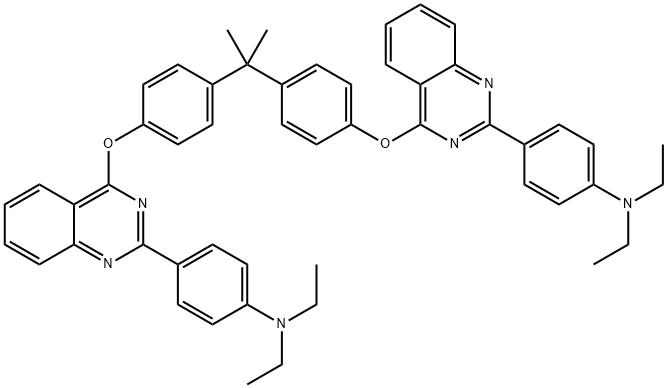 Benzenamine, 4,4-(1-methylethylidene)bis(4,1-phenyleneoxy-4,2-quinazolinediyl)bisN,N-diethyl- Struktur