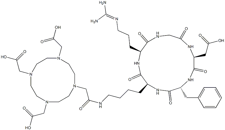 DOTA-cyclo(RGDfK) acetate Struktur