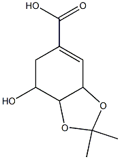 1-cyclohexene-1-carboxylic acid-5-hydroxy-3,4-isopropylidine-dioxy Struktur