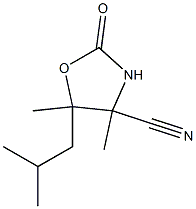 4-Oxazolidinecarbonitrile,5-isobutyl-4,5-dimethyl-2-oxo-(7CI) Struktur