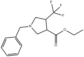 Ethyl 1-benzyl-4-trifluomethylpyrrolidine-3-carboxylate (mixture of cis- and trans-) Struktur