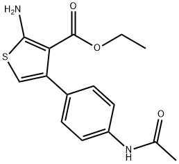 Ethyl-2-amino-4-(4-aceatminophenyl)thiophenecarboxylate Struktur