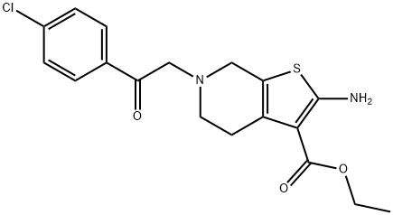 Ethyl-2-amino-6-[2-(4-chlorophenyl)-2-oxoethyl]-4,5,6,7-tetrahydrothieno[2,3-c]pyridine-3-carboxylate Struktur