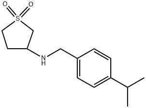 3-({[4-(propan-2-yl)phenyl]methyl}amino)-1$l^{6}-thiolane-1,1-dione Struktur