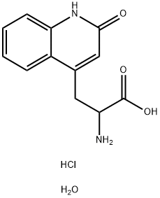 4-Quinolinepropanoic acid, α-amino-1,2-dihydro-2-oxo-, dihydrochloride, dihydrate Struktur