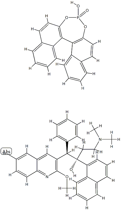 4-hydroxydinaphtho[2,1-d:1',2'-f][1,3,2]dioxaphosphepine 4-oxide compound with (1R,2S)-1-(6-bromo-2-methoxyquinolin-3-yl)-4-(dimethylamino)-2-(naphthalen-1-yl)-1-phenylbutan-2-ol(1:1) Struktur