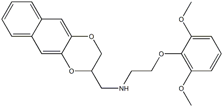 2-((2-ethyl(2,6-dimethoxyphenoxy)amino)methyl)1,4-dioxane-(2,3-b)naphthalene Struktur