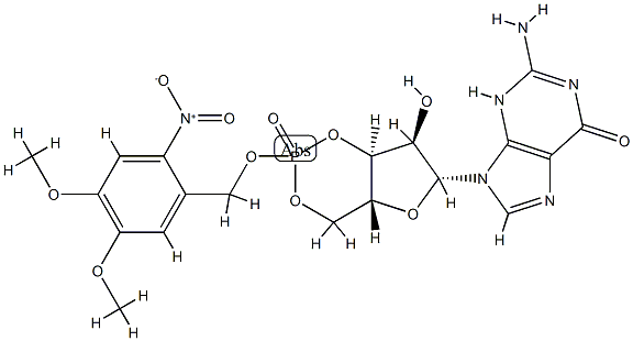 4,5-dimethoxy-2-nitrobenzyl cyclic GMP Struktur