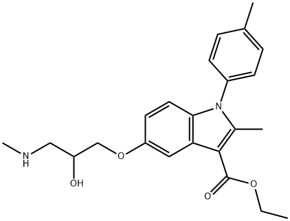 ethyl 5-[2-hydroxy-3-(methylamino)propoxy]-2-methyl-1-(4-methylphenyl)-1H-indole-3-carboxylate Struktur